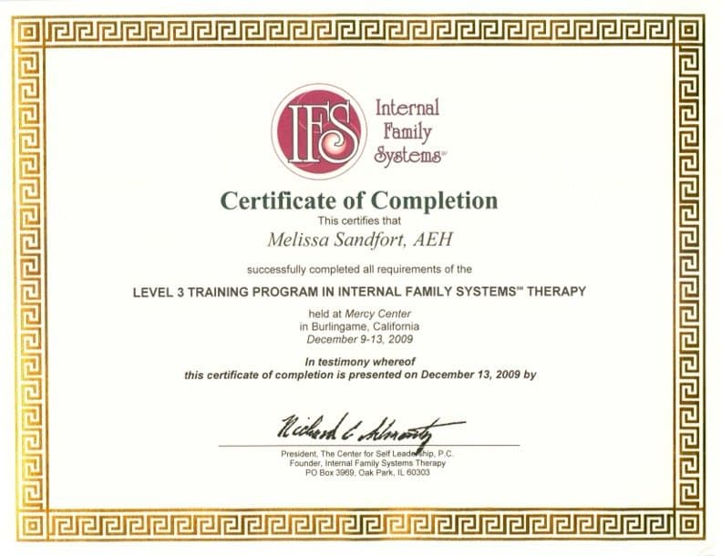 IFS Level 3 Certificate — Burlingame, CA